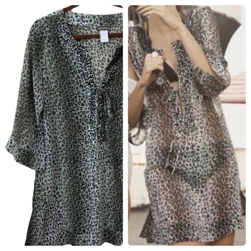 Tommy Bahama Women Small Animal Print‎ Embellish Sequin Tie Swimsuit Cover Up